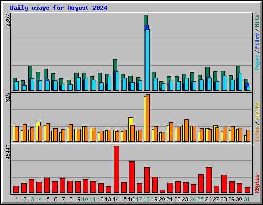 Daily usage for August 2024